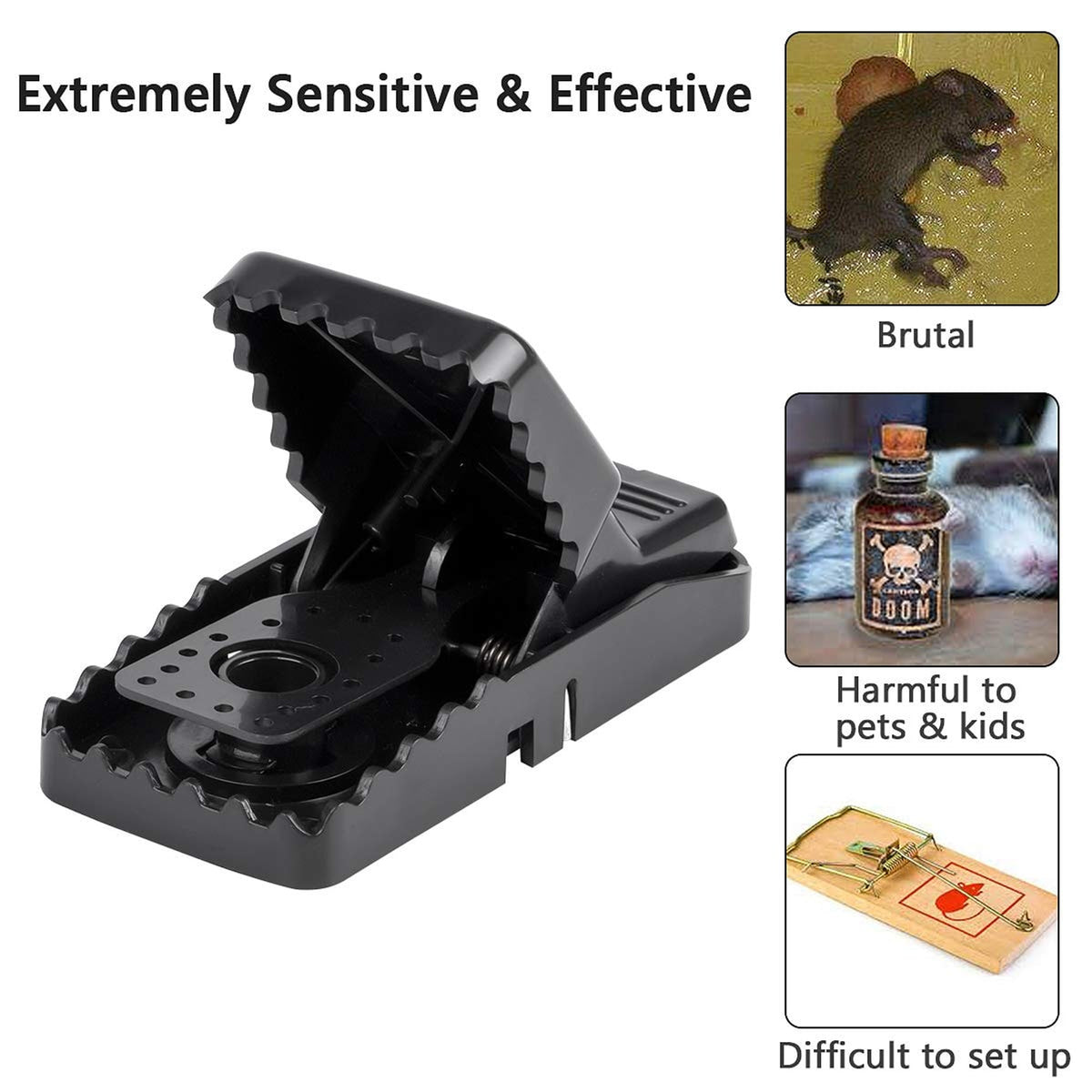 Mouse Trap Rat Rodent Killer Plastic Snap Black Pest Control Indoor Outdoor - Image 4