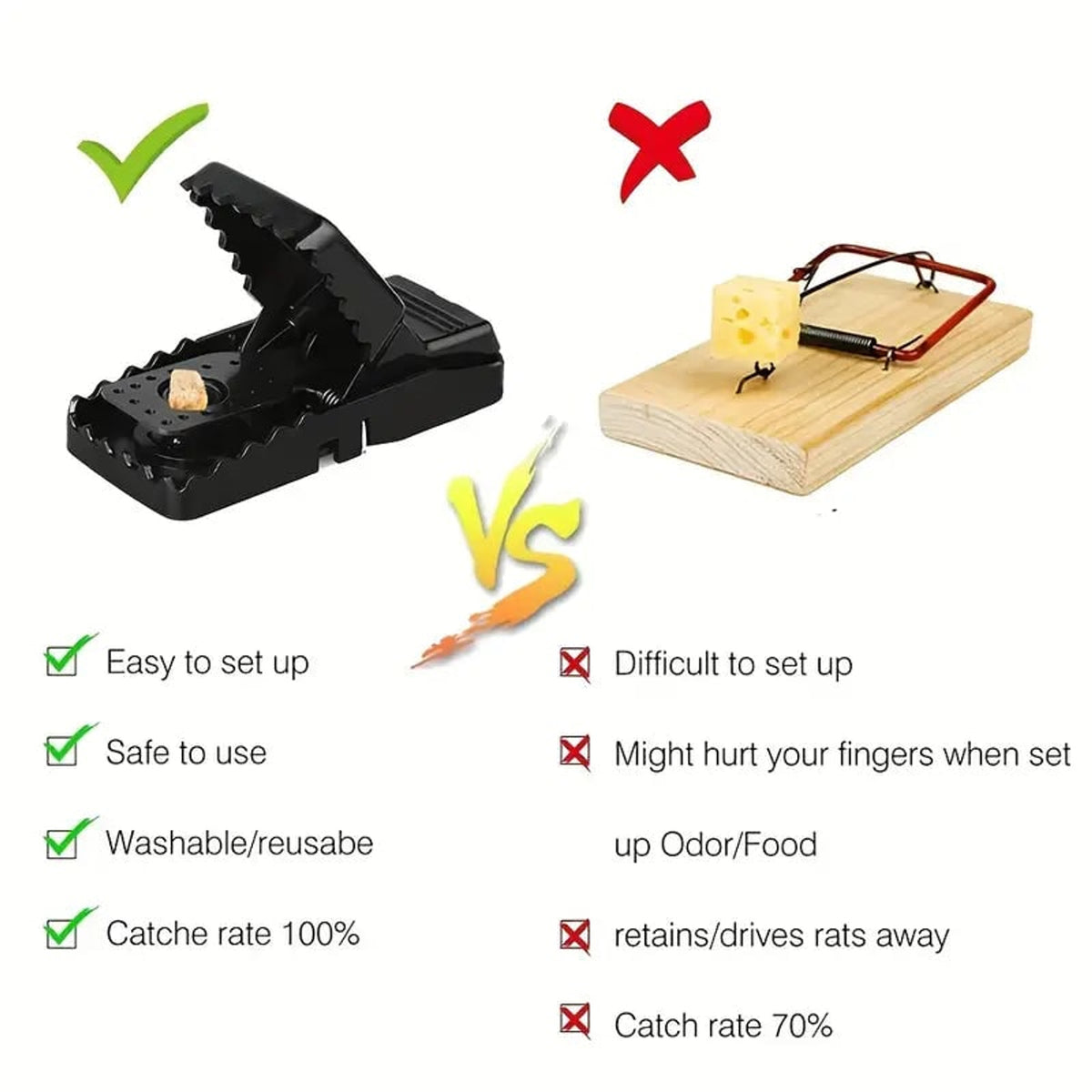 Mouse Trap Rat Rodent Killer Plastic Snap Black Pest Control Indoor Outdoor - Image 5