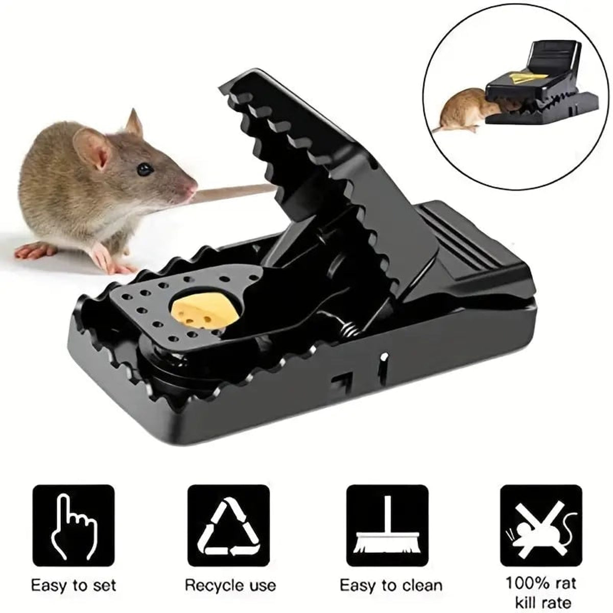 Mouse Trap Rat Rodent Killer Plastic Snap Black Pest Control Indoor Outdoor - Image 7
