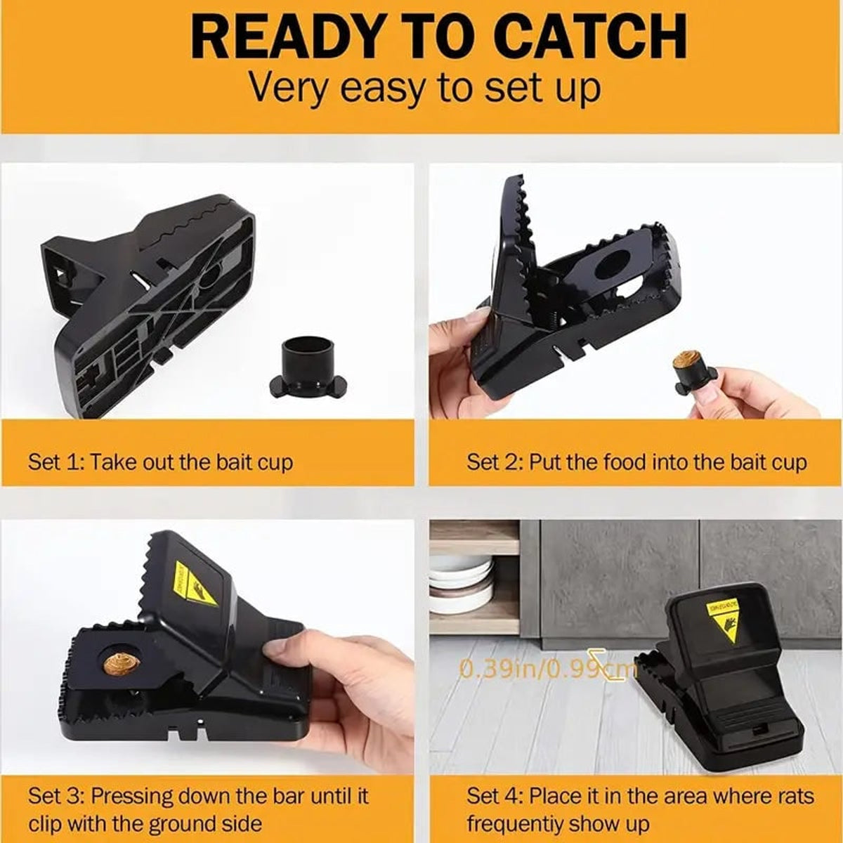 Mouse Trap Rat Rodent Killer Plastic Snap Black Pest Control Indoor Outdoor - Image 9