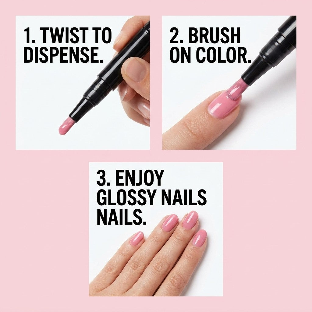Nail Art Gel Polish Kit, Quick-Dry One-Step Twist Pen Gel Color Set, 4 Shades benefits