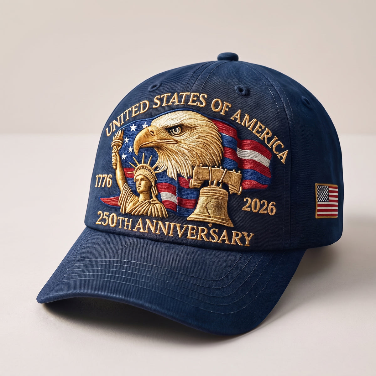 Baseball Cap Dad Hat Patriotic Embroidered United States Flag - hero