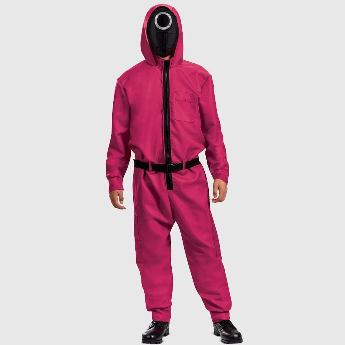 Pink Hooded Jumpsuit Costume With And Belt Halloween Party Costume - Image 3