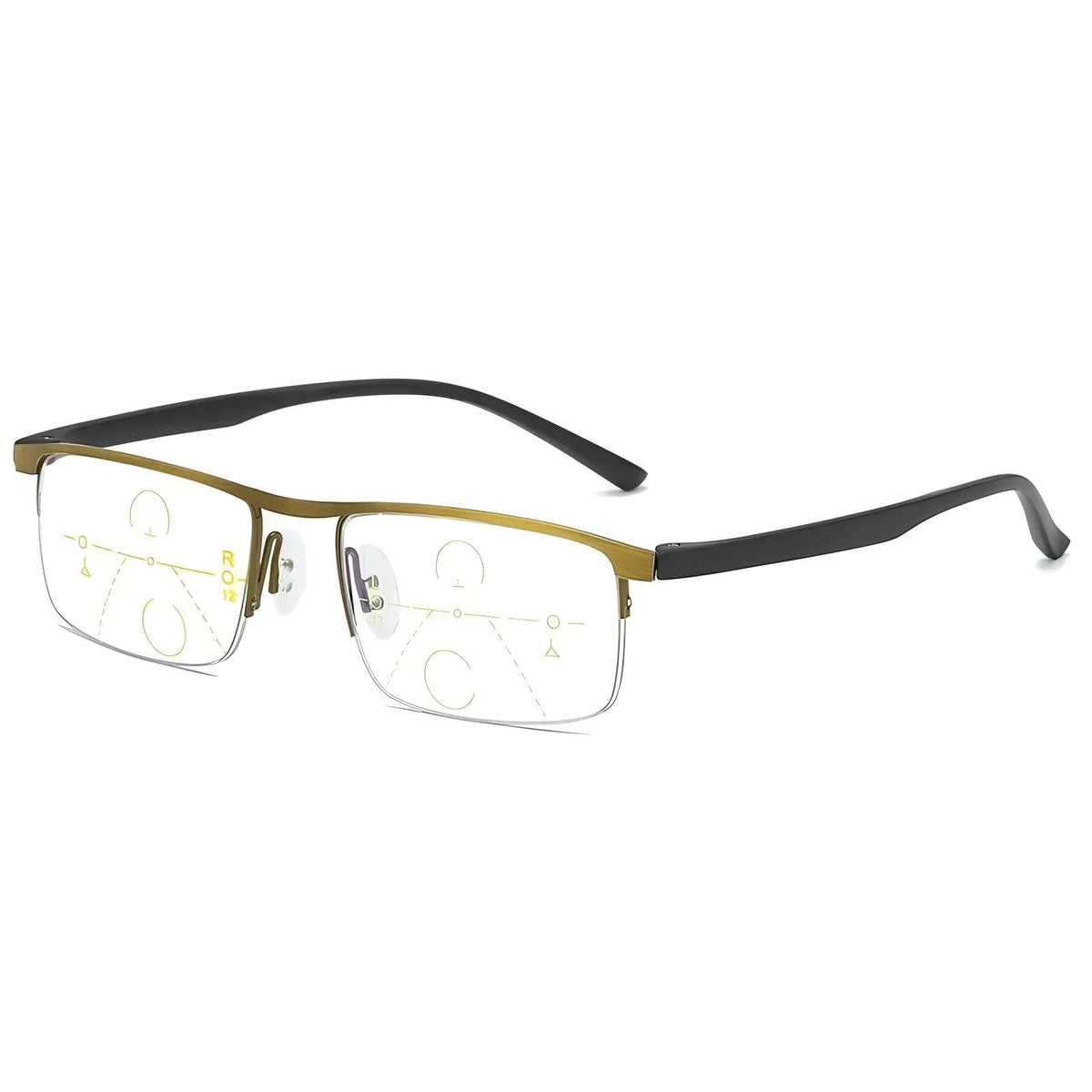 Progressive Reading Glasses Blue Light Blocking Half-Rim Rectangular Unisex Frames - Image 10