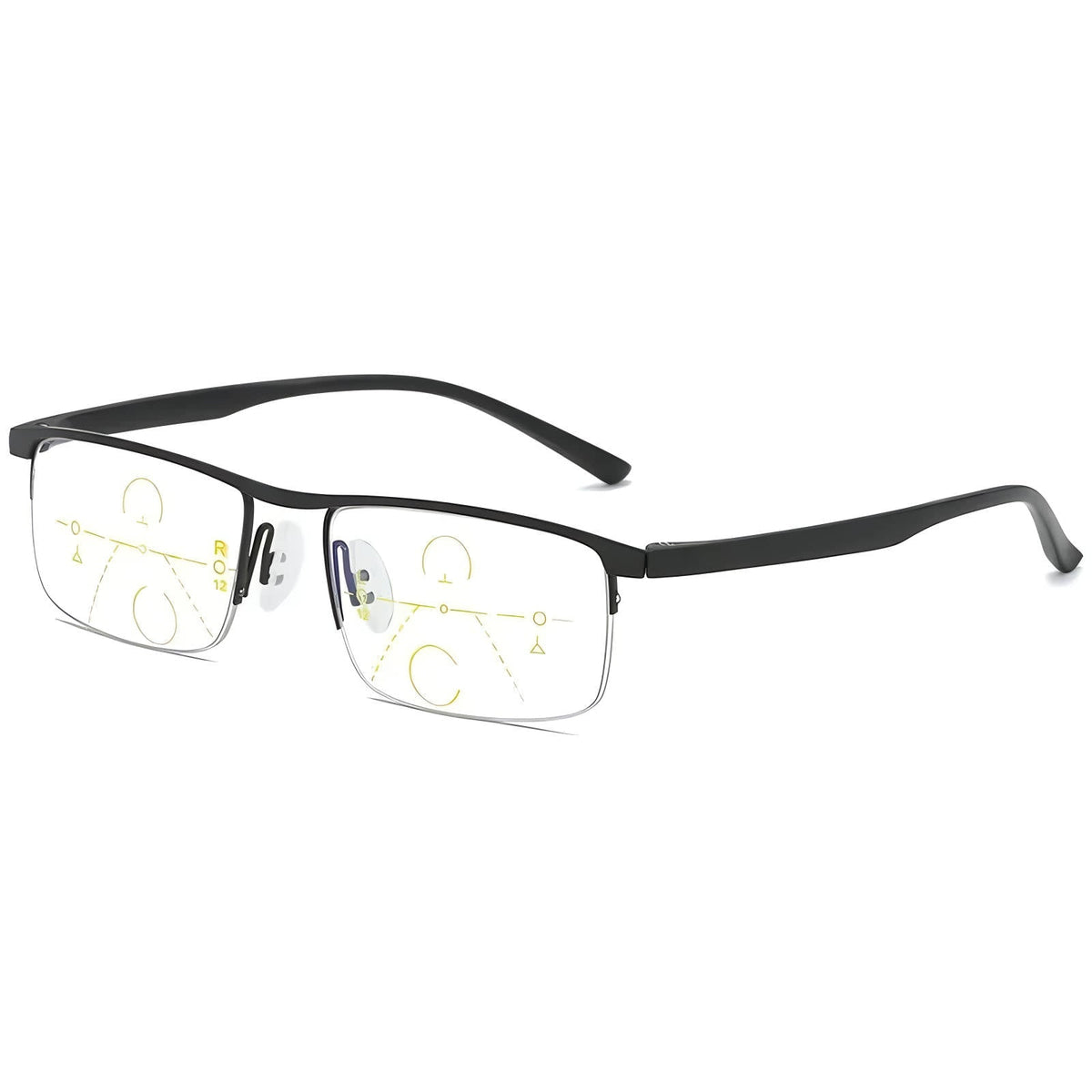 Progressive Reading Glasses Blue Light Blocking Half-Rim Rectangular Unisex Frames - Image 8