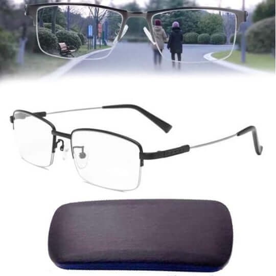 Progressive Reading Glasses Blue Light Blocking Half-Rim Titanium Multifocal Vision - Image 7
