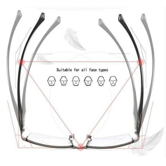 Progressive Reading Glasses Blue Light Blocking Half-Rim Titanium Multifocal Vision - Image 9