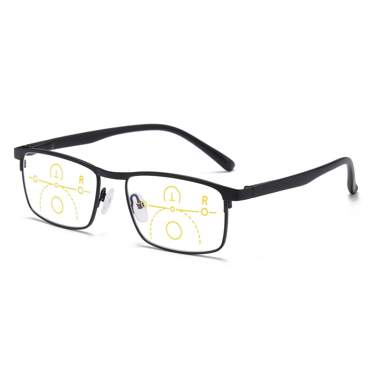 Progressive Reading Glasses Blue Light Blocking Half-Rim Rectangular Unisex Frames - Image 1