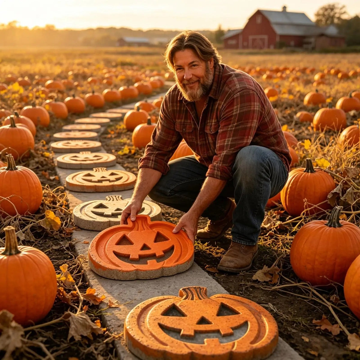 Pumpkin Mold Reusable Pumpkin Casting Mold For Concrete Stepping Stones Halloween Garden Decor With Flexible Construction And Washable Design - Image 5