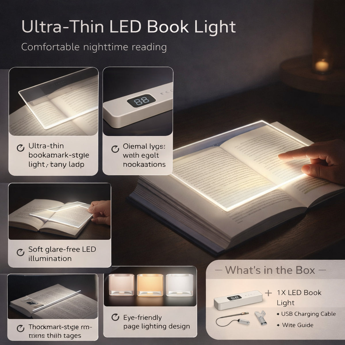 Rechargeable Ultra-Thin LED Book Light - Image 4