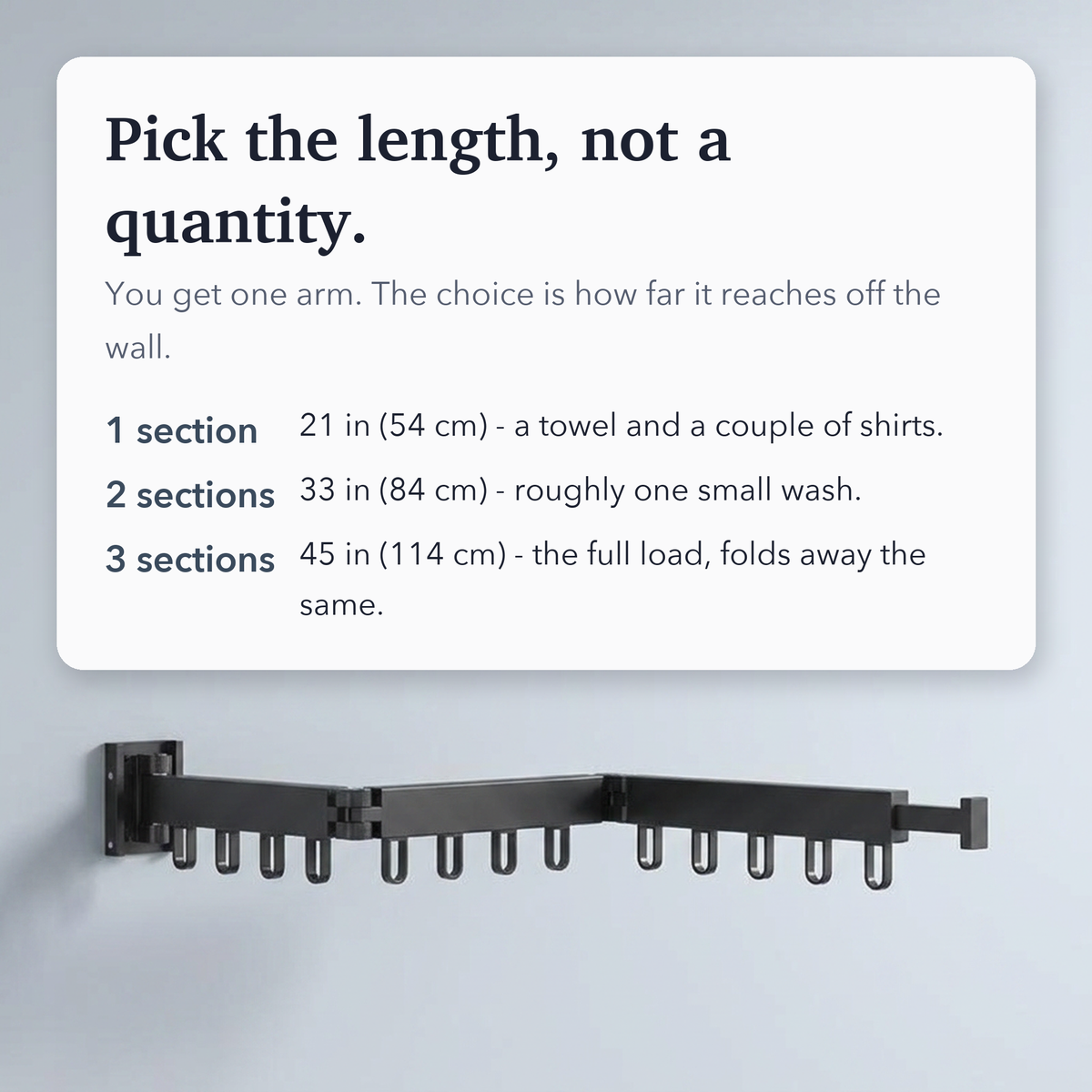 Retractable Drying Rack With Folding Wall-Mount Hanger Extends For Drying Space That Disappears When You're Done - Image 7