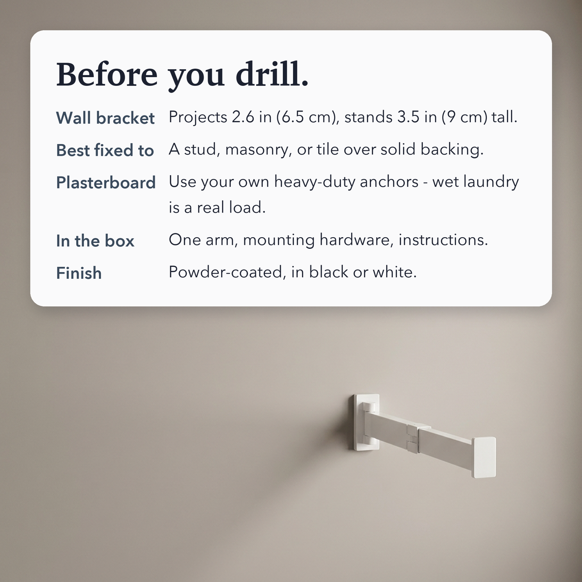 Retractable Drying Rack With Folding Wall-Mount Hanger Extends For Drying Space That Disappears When You're Done - Image 8