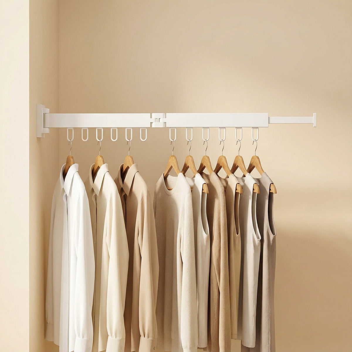 Retractable Wall Drying Rack Foldable Clothes Black Space Saving Garment - Image 17