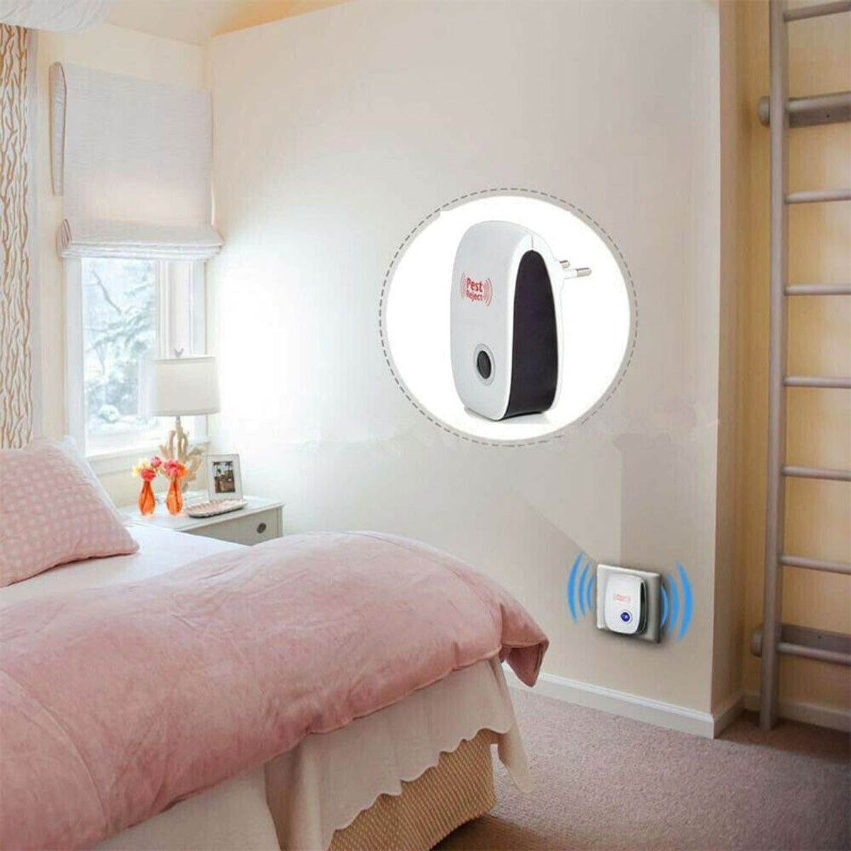 Ultrasonic Pest Repeller Electronic Plug-In Insect Rodent Control White Dark Blue - Image 4