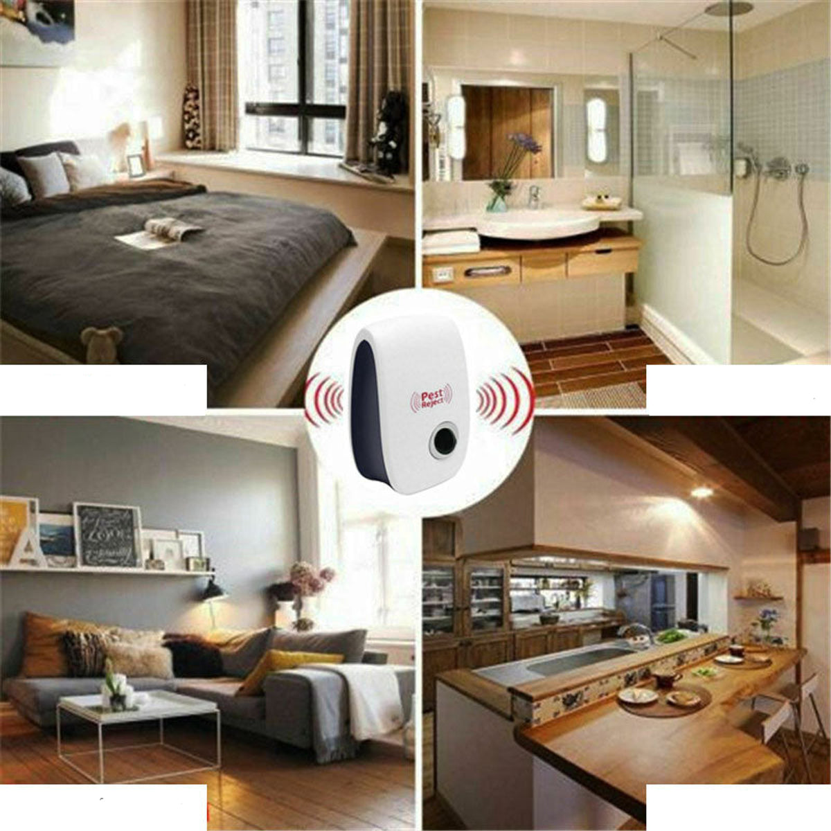 Ultrasonic Pest Repeller Electronic Plug-In Insect Rodent Control White Dark Blue - Image 5