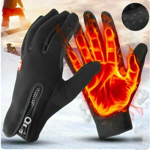 USB Heated Gloves Thermal Ladies Winter Snow Ski Cycling Touchscreen Fingertips Side Zipper Fleece Lining - Image 1