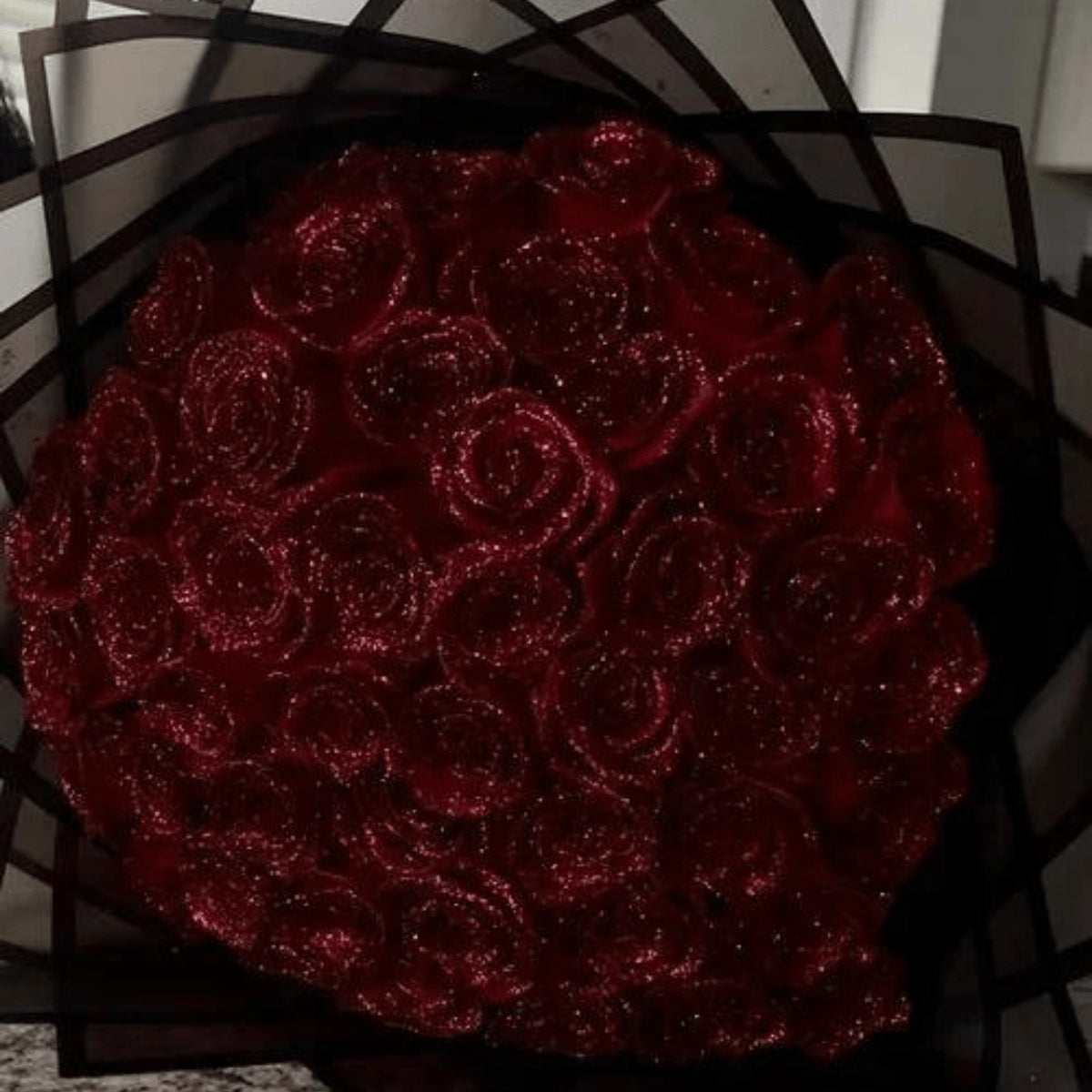 Valentine's Day Glitter Rose Bouquet Artificial Preserved Roses With Elegant Glitter Coating - Image 2