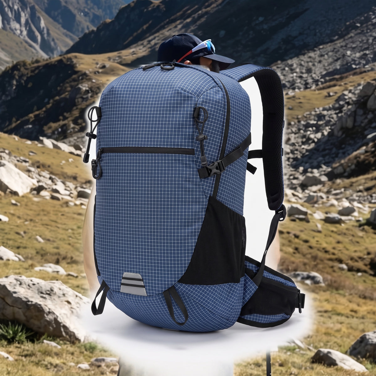 Lightweight Hiking Backpack with Streamlined Daypack and Pattern - Gray