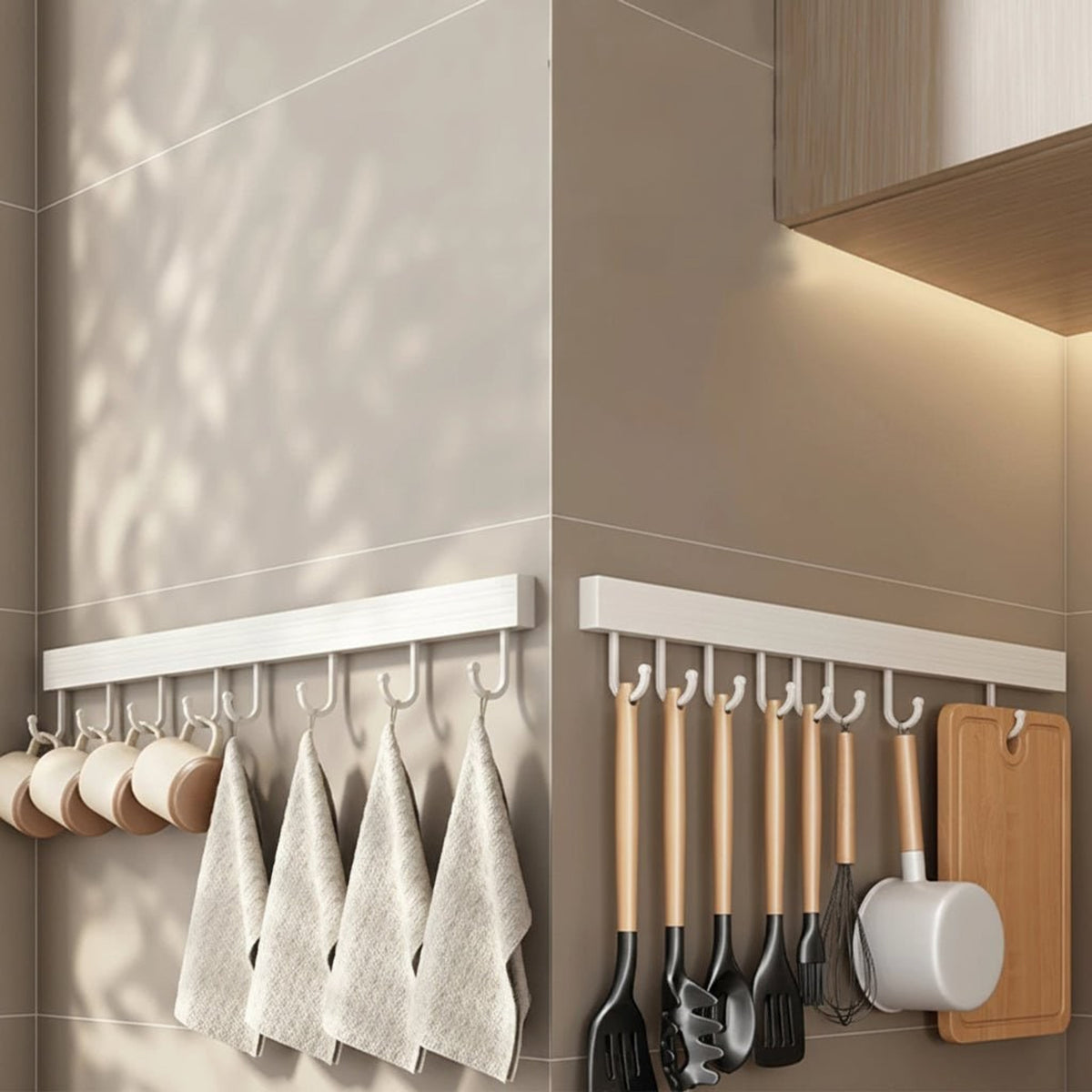 Wall Hook Organizer For Cutting Boards And Cooking Spoons - Image 1