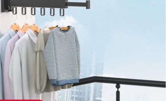 Wall Mounted Drying Rack Foldable Clothes Drying Rack With Space-Saving Design And Strong Hooks - Image 4