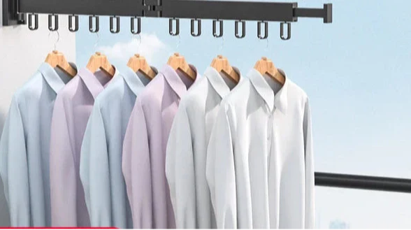 Wall Mounted Drying Rack Foldable Clothes Drying Rack With Space-Saving Design And Strong Hooks - Image 5