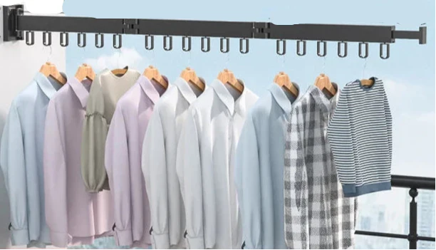 Wall Mounted Drying Rack Foldable Clothes Drying Rack With Space-Saving Design And Strong Hooks - Image 7