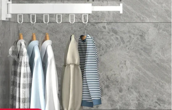 Wall Mounted Drying Rack Foldable Clothes Drying Rack With Space-Saving Design And Strong Hooks - Image 9