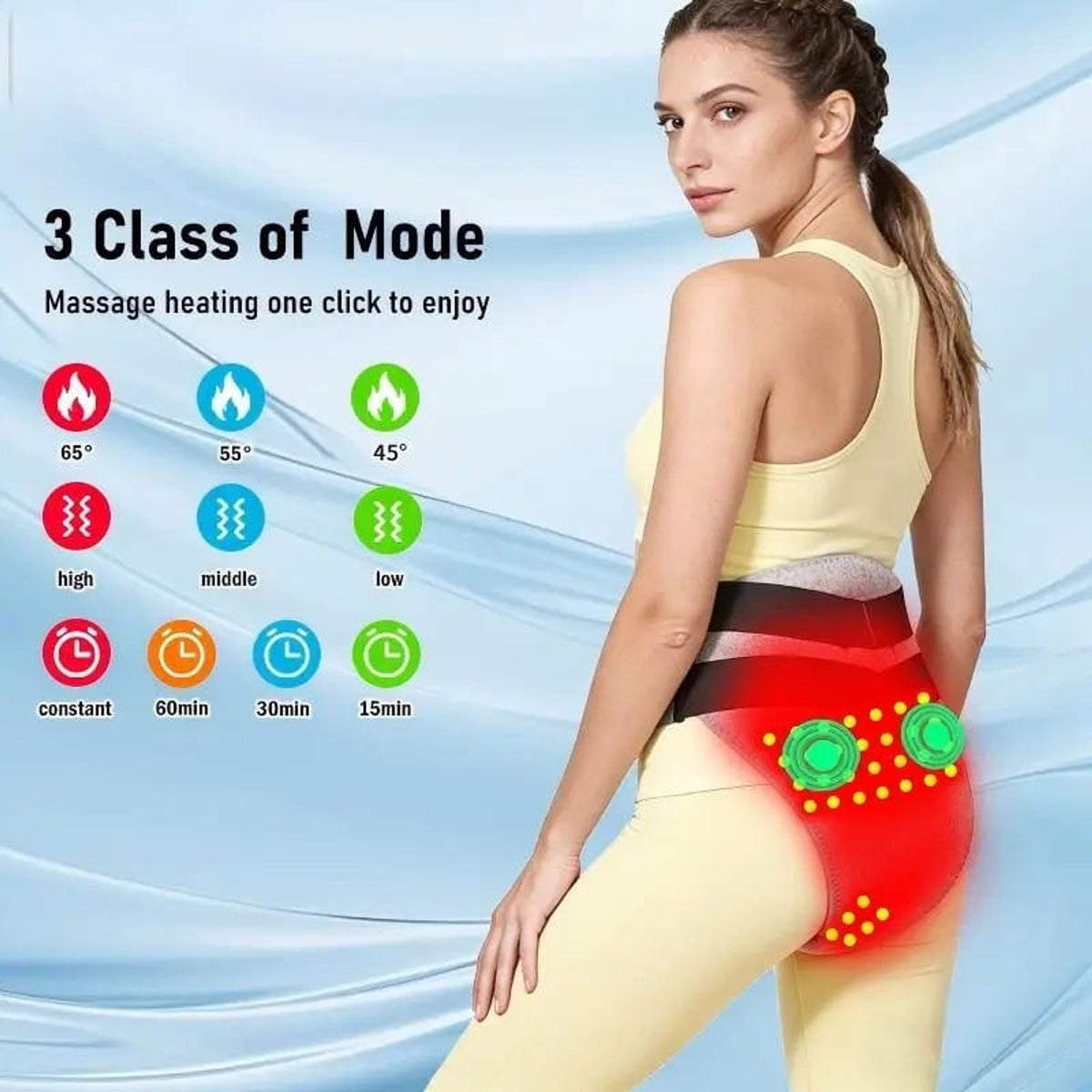 Wearable Heating Pad Women's Menstrual For Cramps With Electric Abdominal Lower Back Wrap - Image 3