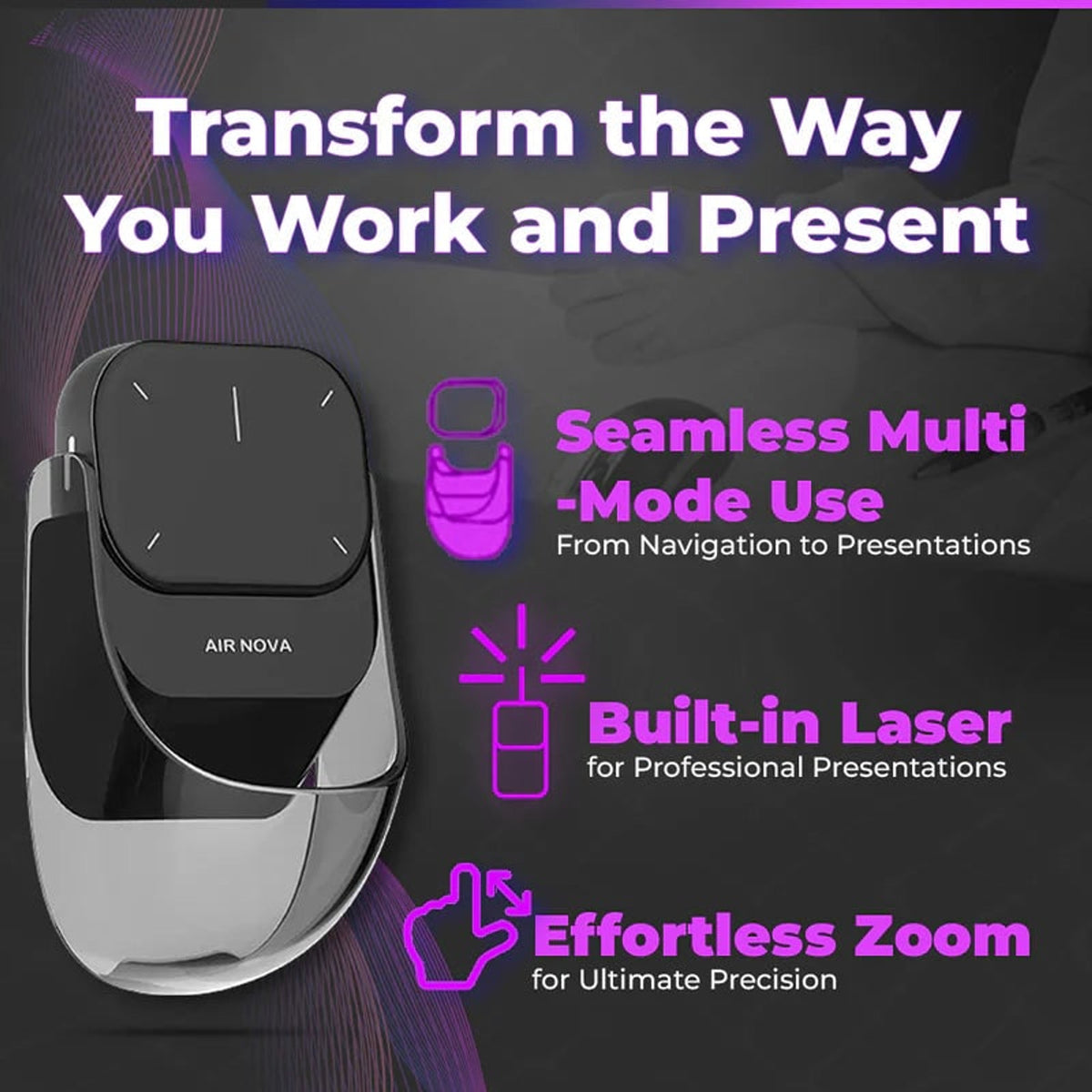 Wireless Presentation Remote Laser Pointer Touchpad Zoom Rechargeable Mouse - Image 4