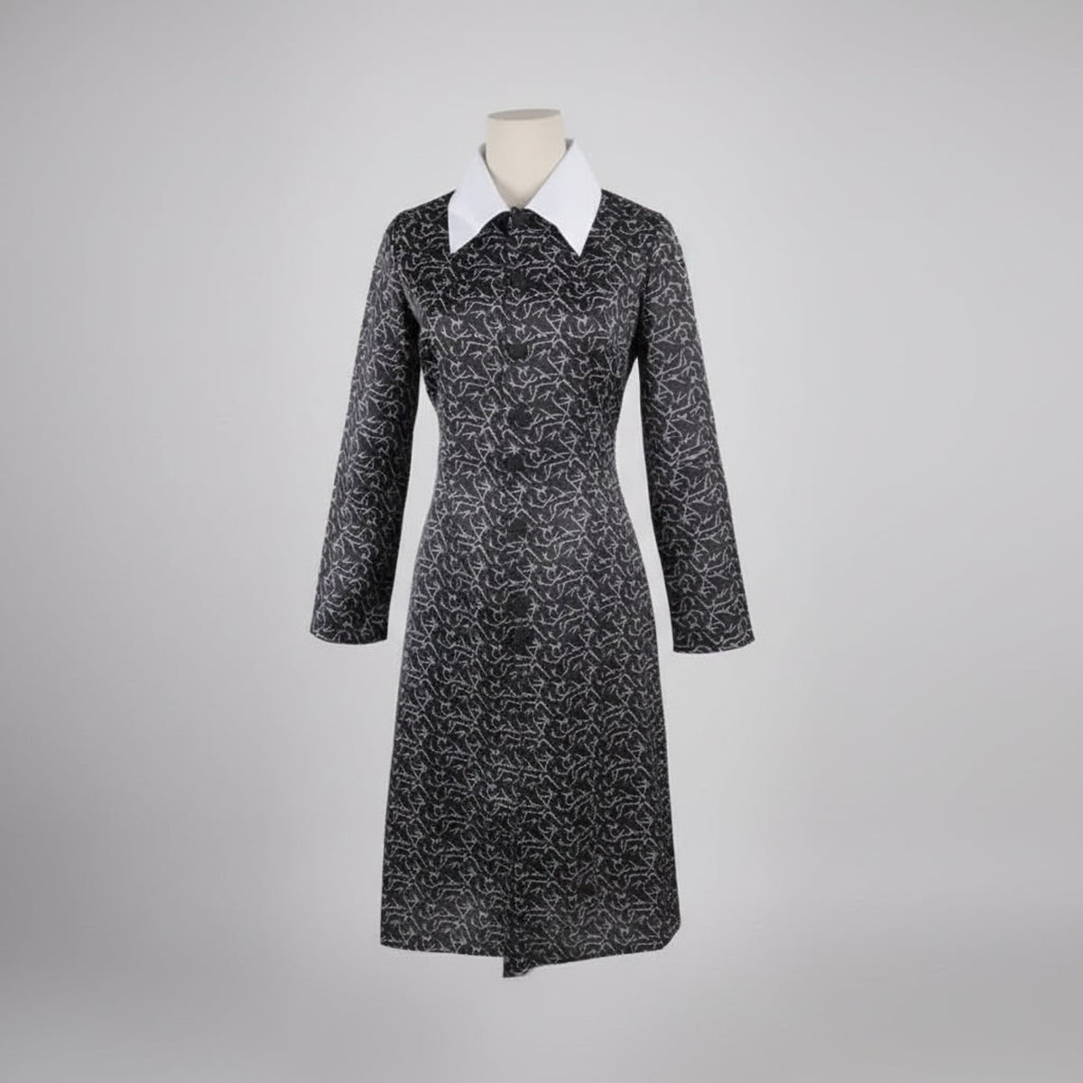 Women's Gothic Schoolgirl Halloween Costume Dress With White Collar - Image 3