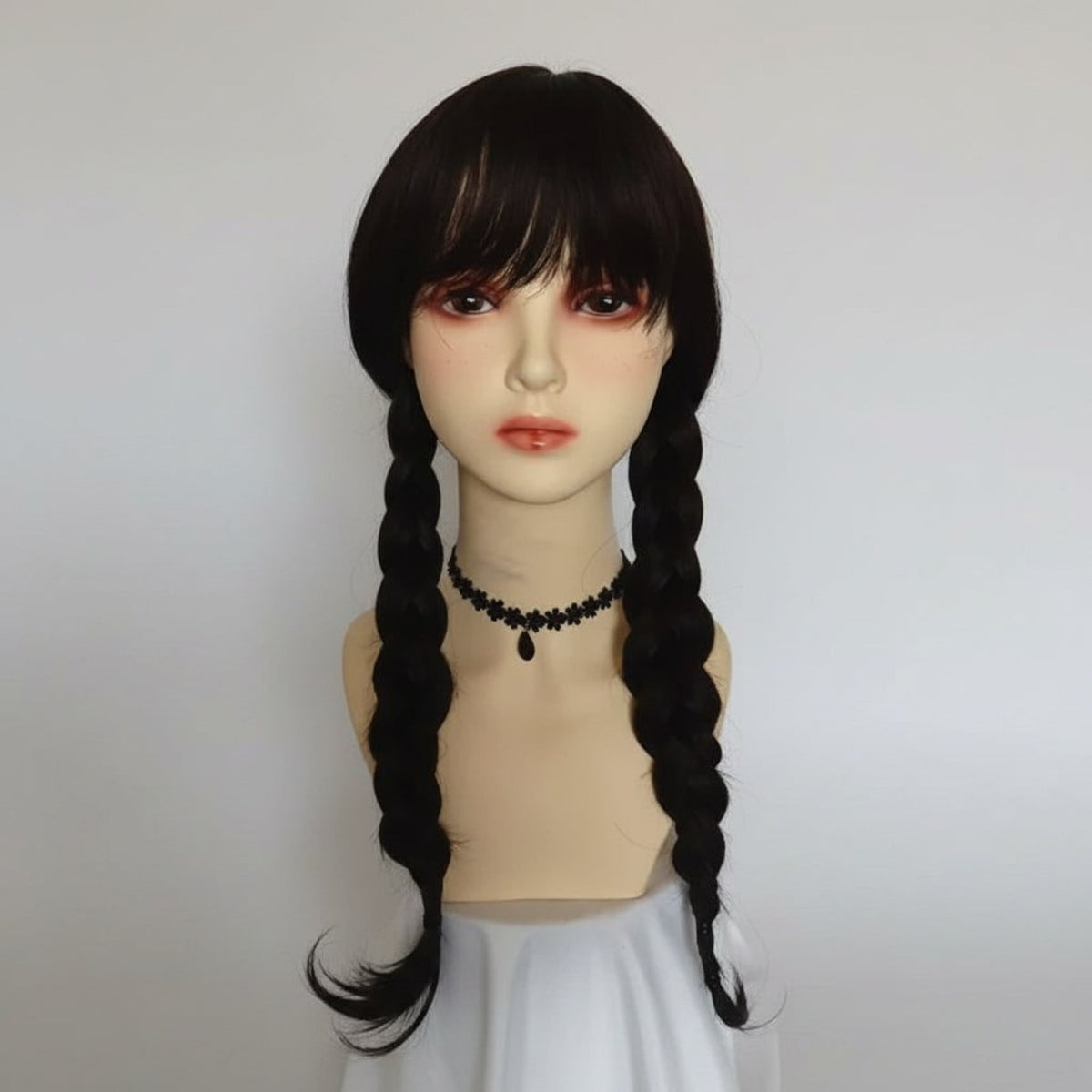 Women's Gothic Schoolgirl Halloween Costume Dress With White Collar - Image 5