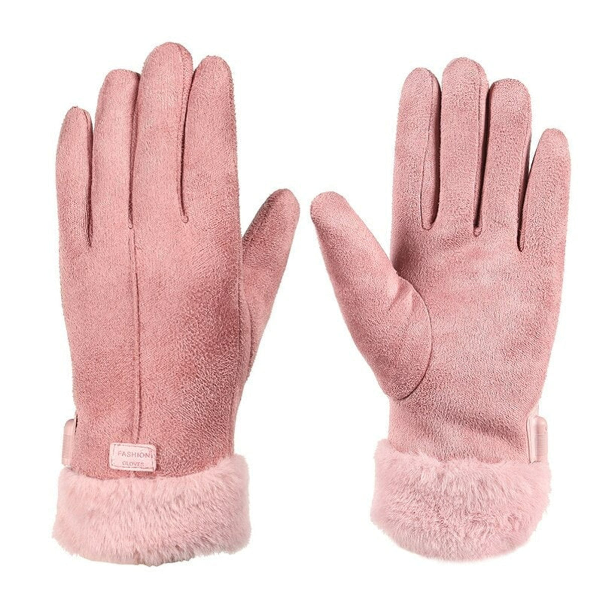 Women's Heated Gloves With Faux Fur Cuffs And Fleece Lining For Winter Warmth - Image 5
