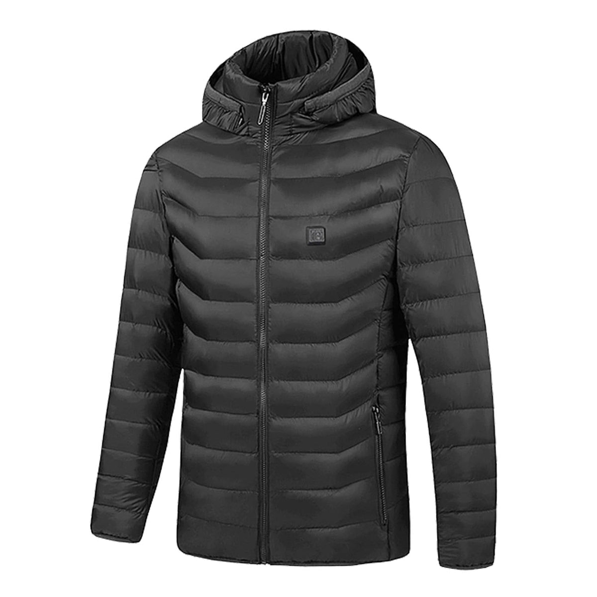 Women's Heated Puffer Jacket Electric Hooded Coat With Chest Power Control To Adjust Heat Levels On The Go And Zippered Hand Pockets - Image 3