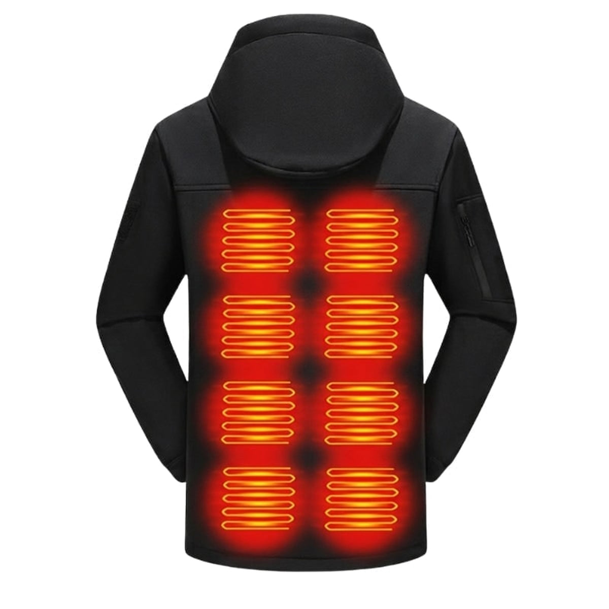 Women's Heated Softshell Jacket Full Zip Hood Electric Warm Coat With Adjustable Drawcord And Hook Cuffs - Image 4