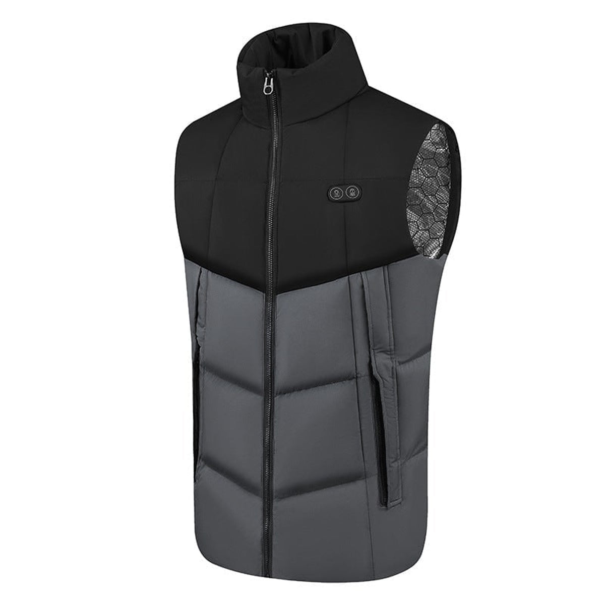 Women's Heated Vest USB Rechargeable Battery Powered Puffer Stand Collar With Heat Reflective Lining - Image 7