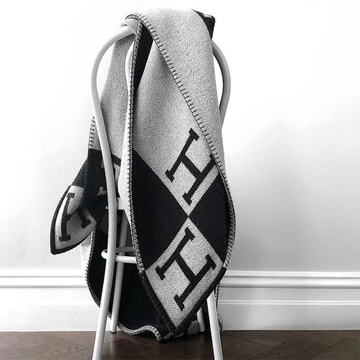 Wool Cashmere Blanket Check Pattern Luxury Soft Throw - Image 13
