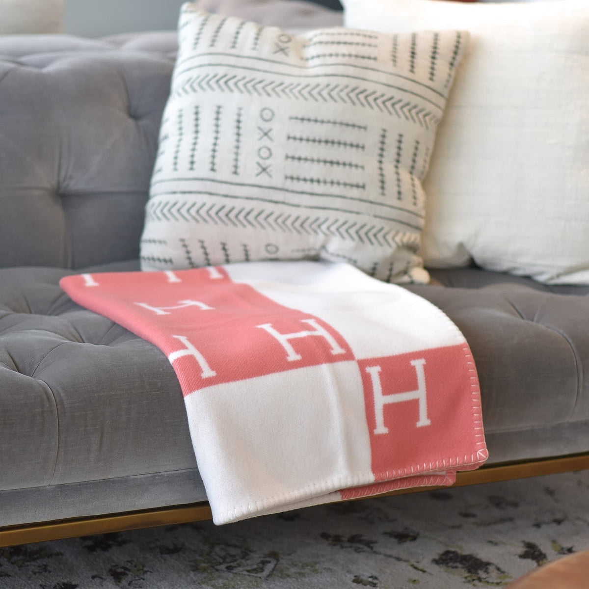 Wool Cashmere Blanket Check Pattern Luxury Soft Throw - Image 9