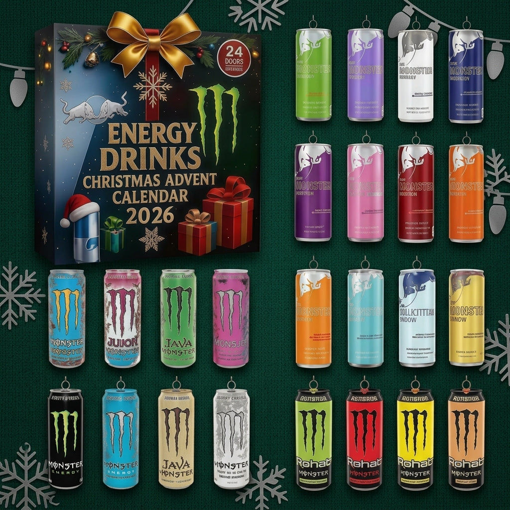 Energy Drink Advent Calendar 24 Days Christmas Countdown Box