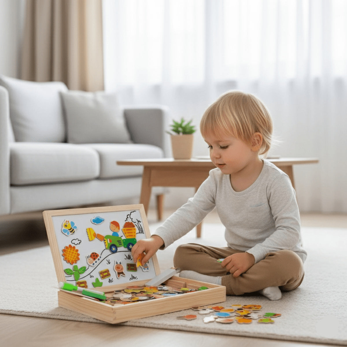 Artiblox 2-in-1 Montessori Drawing Board With Magnetic And Chalkboard Surfaces For Kids - Image 2