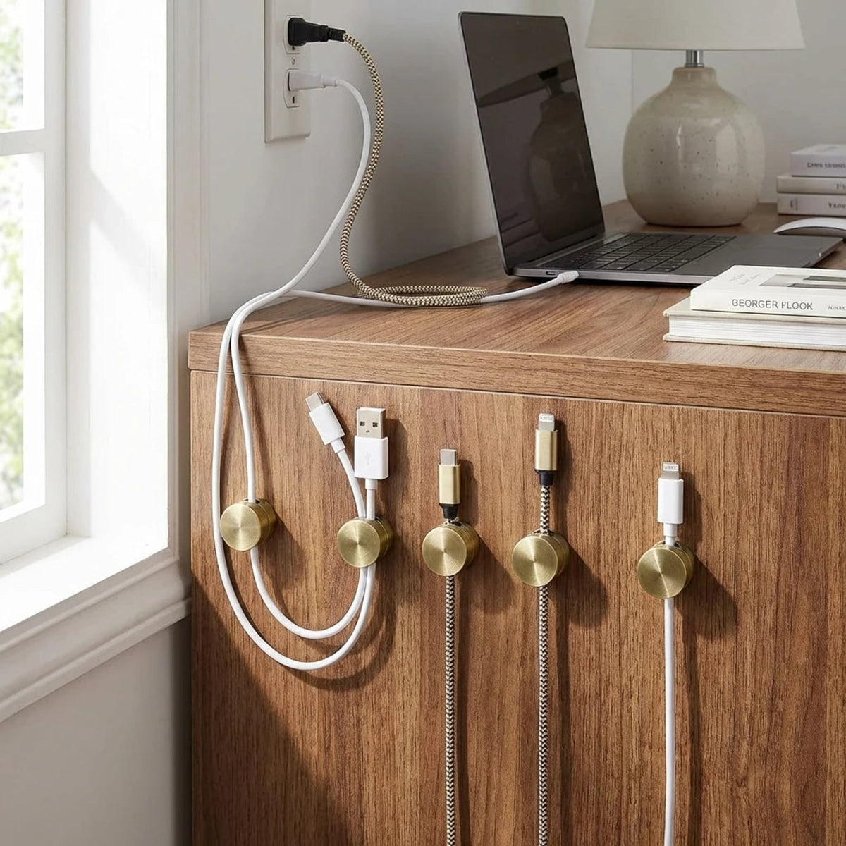 Cable Management Clips Adhesive Metal Cord Holder For Organizing Desk Wires - Image 4