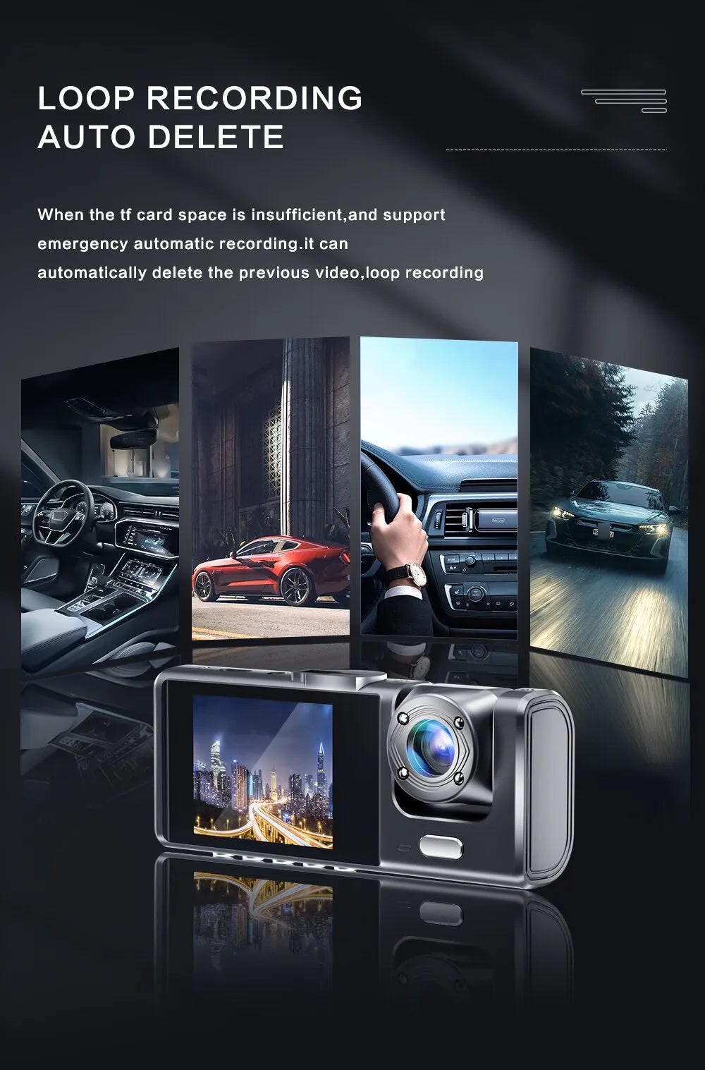Car Dash Cam Auto Suction Cup Mount Dual Lens Night Vision Plastic Compact - Image 8