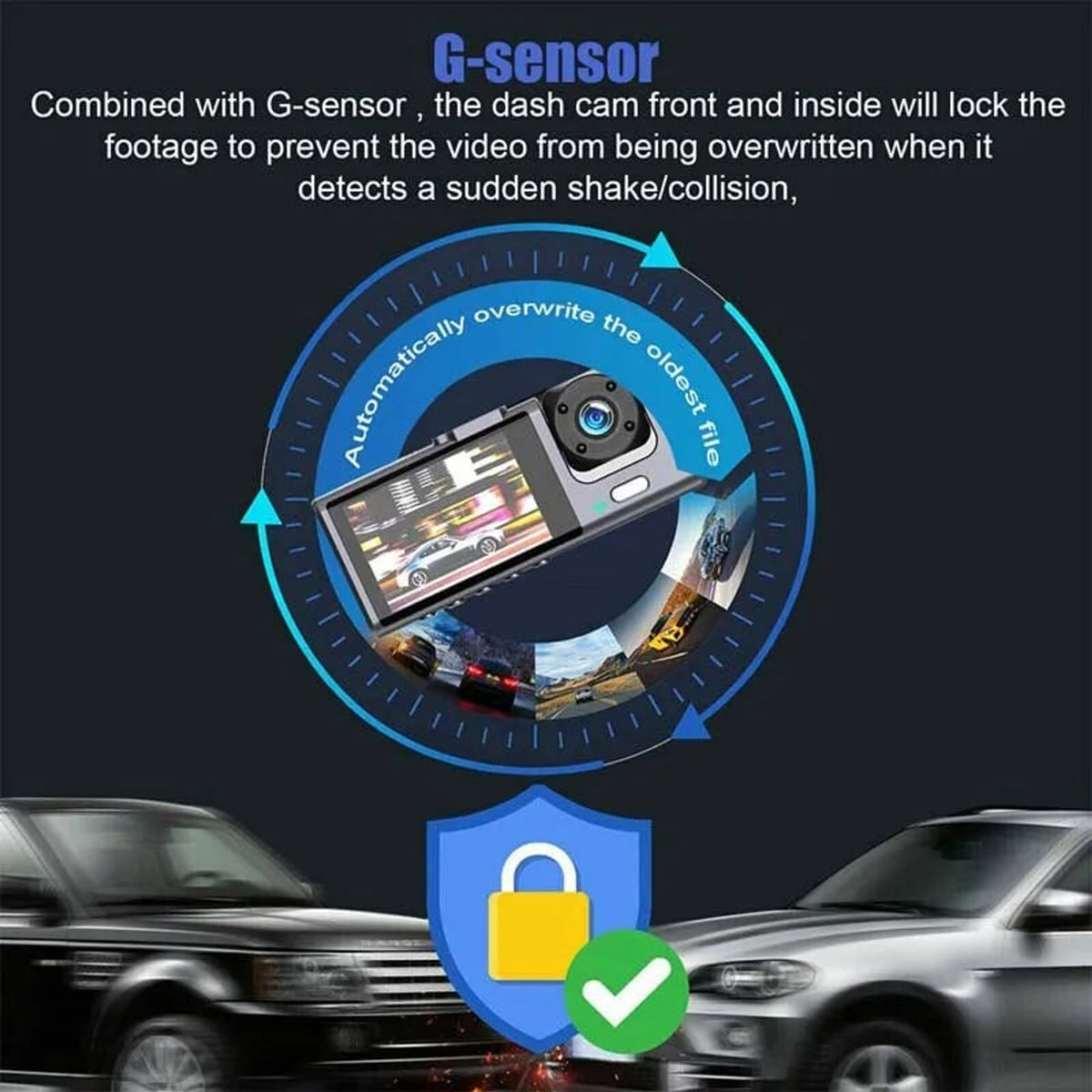 Car Dash Cam Auto Suction Cup Mount Dual Lens Night Vision Plastic Compact - Image 2