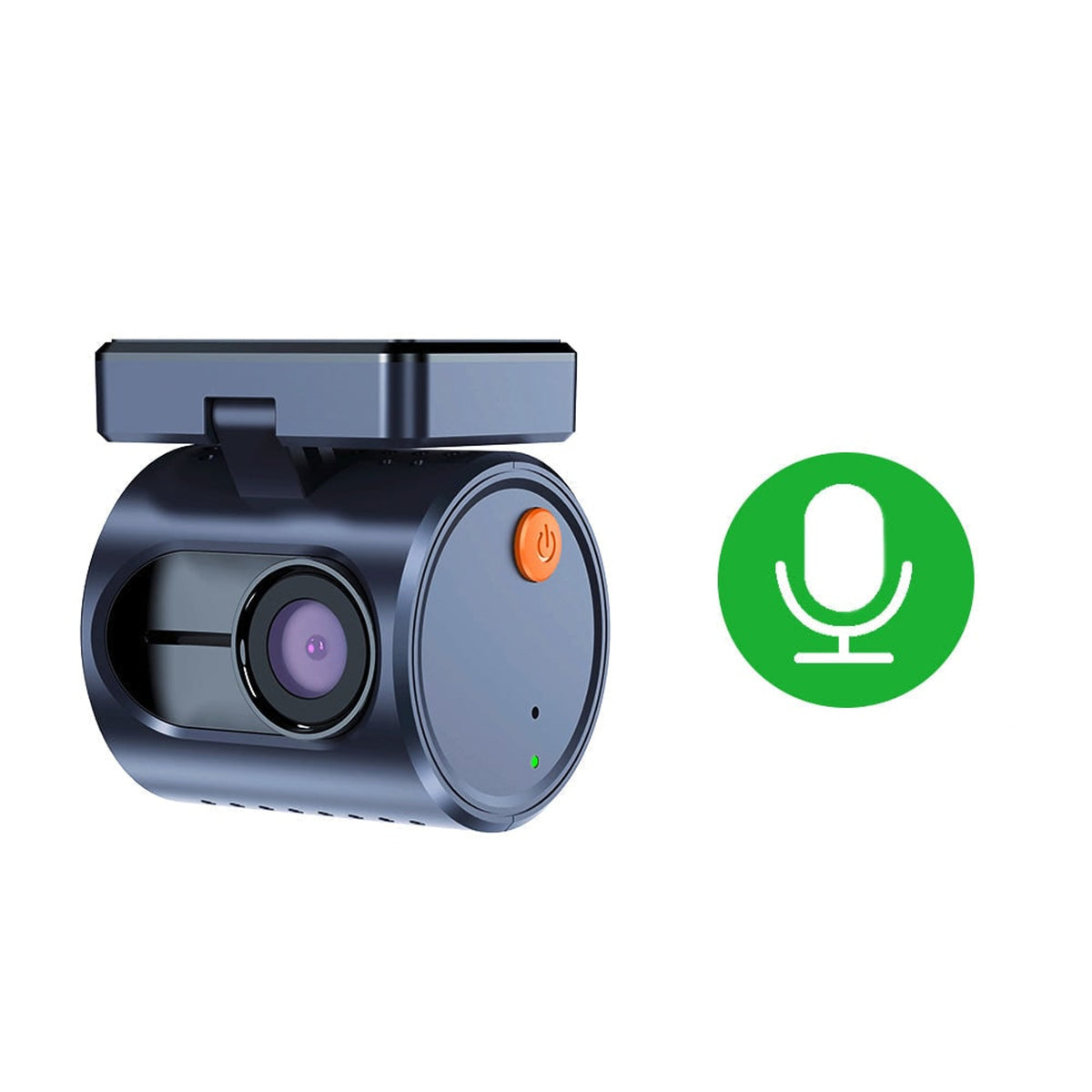 Car Dash Cam Compact Cylindrical Unit Orange Button And Indicator Lights For Windshield Mount - Image 5
