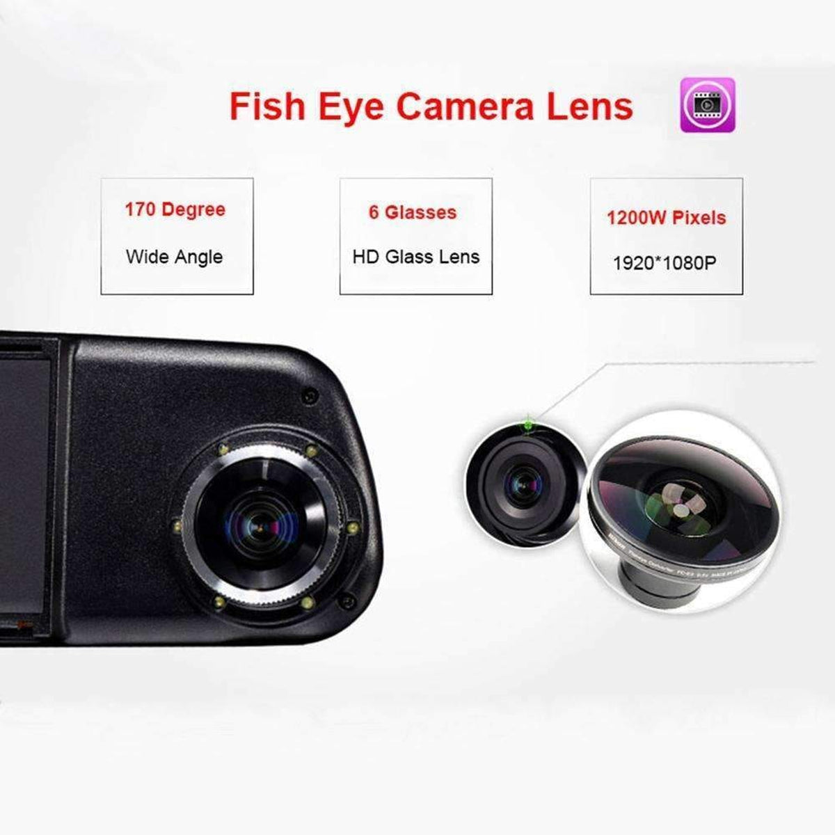 Car Dash Cam Mirror Front And Rear Cameras Backup Auto Dimming Display - Image 6