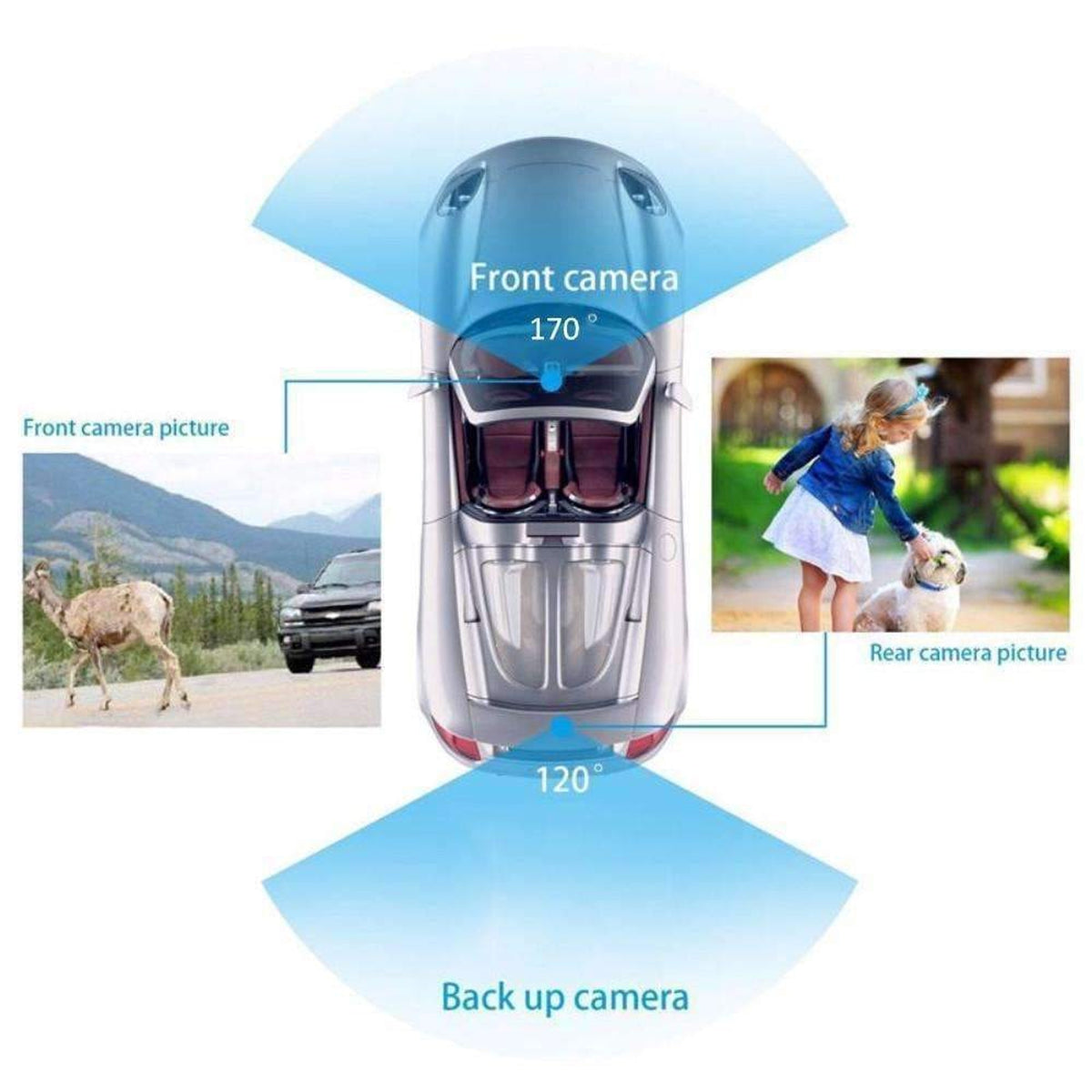 Car Dash Cam Mirror Front And Rear Cameras Backup Auto Dimming Display - Image 7