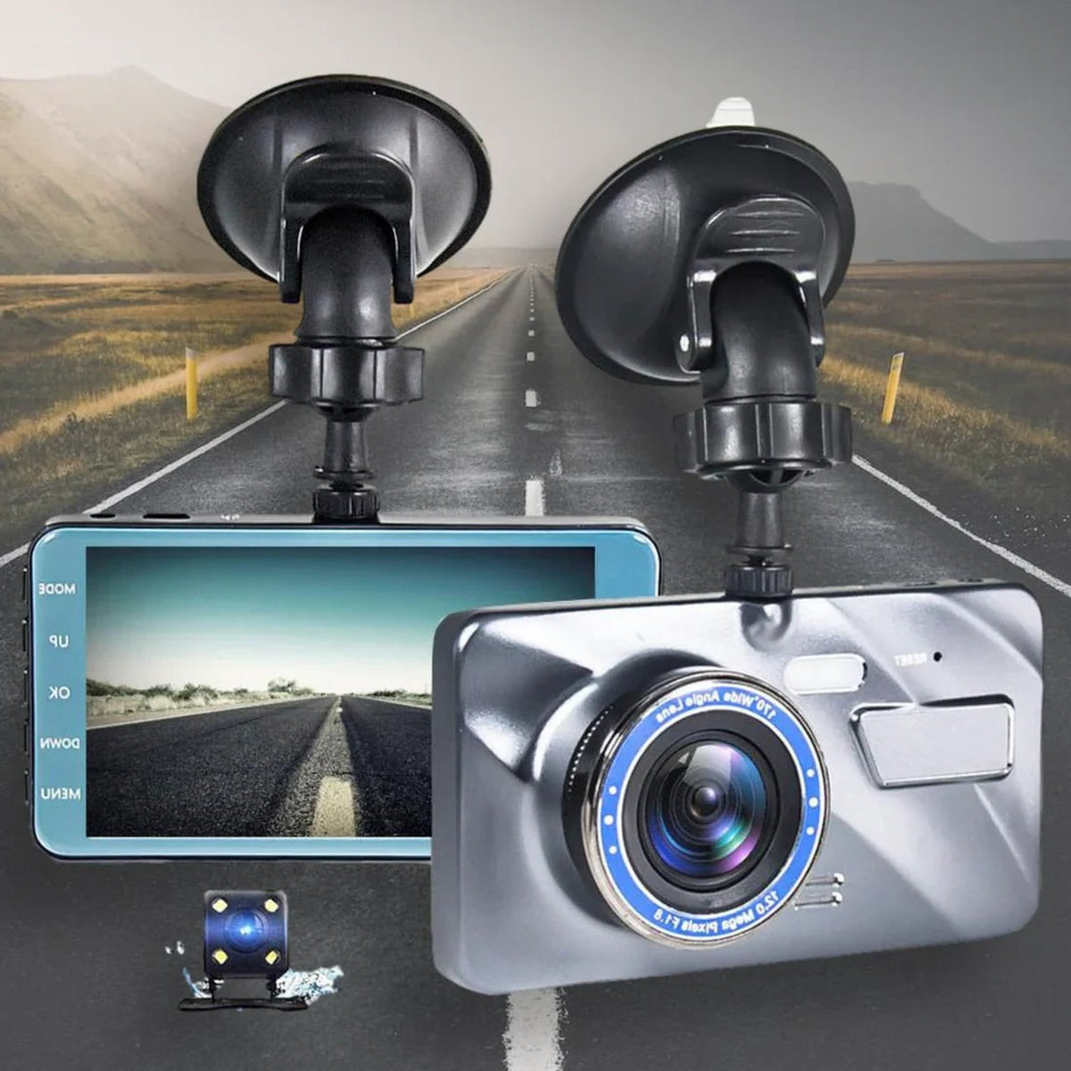 Car Dash Cam With Suction Cup Mount 1080p Full HD Camera Recorder Night Vision Wide Angle Lens G-Sensor Parking Monitor - Image 2