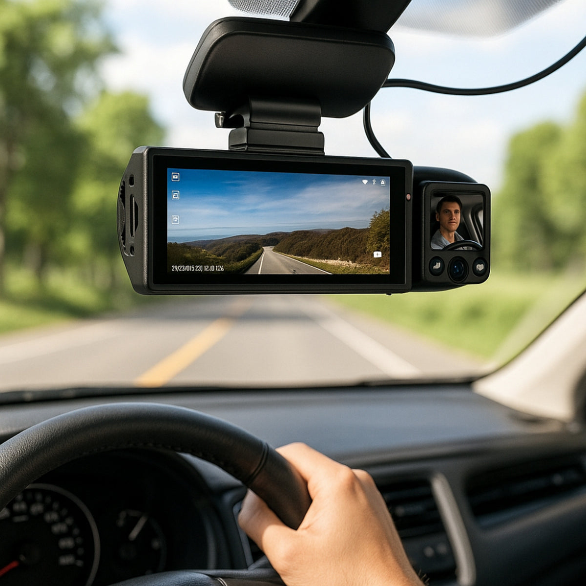 Car Dashboard Camera Dash Cam Dual Lens Front And Interior Recording With Display Screen - Image 6
