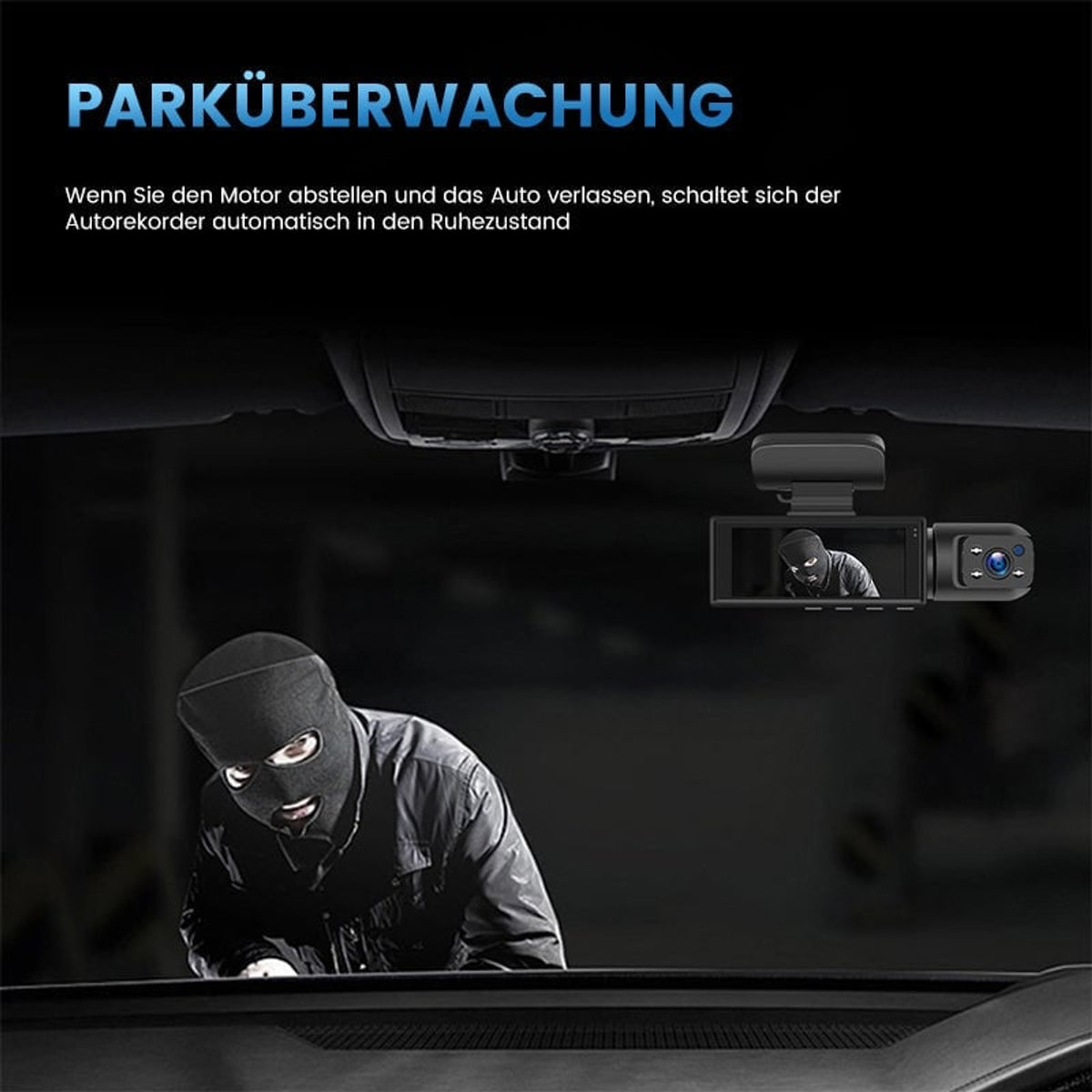 Car Dashboard Camera Dash Cam Dual Lens Front And Interior Recording With Display - Image 6