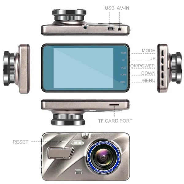 Car Dashboard Camera Dash Cam Front And Rear Windshield Mounted Plastic - Image 4