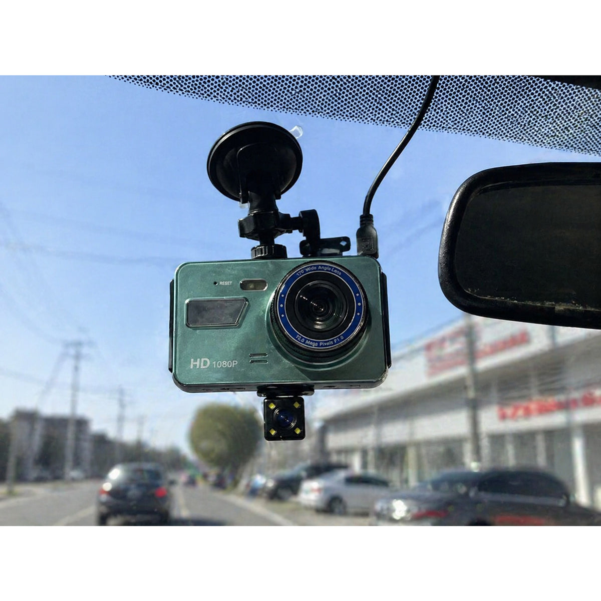 Car Dashboard Camera Dash Cam Front And Rear Windshield Mounted Plastic - Image 1